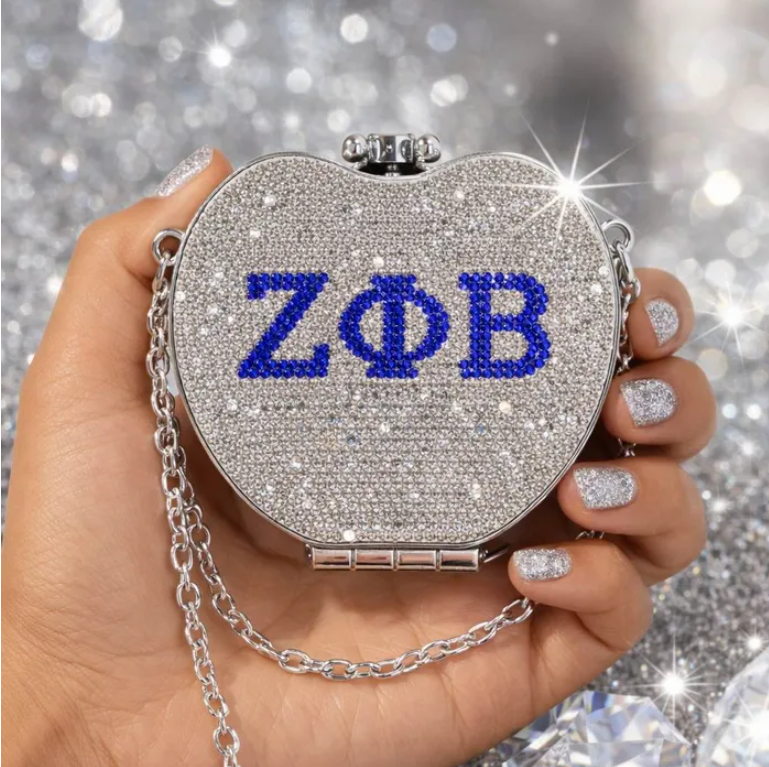 Mini Rhinestone ΖΦΒ Heart Crossbody