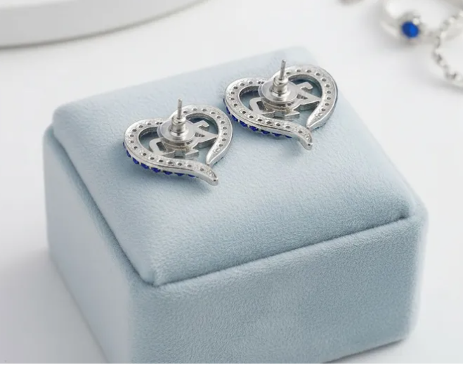 ΖΦΒ Heart Stud Earrings