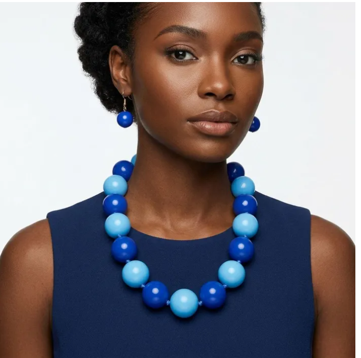 Two Tone Chunky Bead Necklace