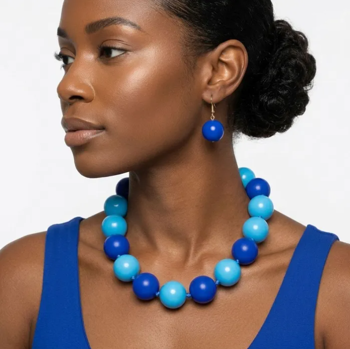 Two Tone Chunky Bead Necklace