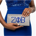 ΖΦΒ Clear Rhinestone Clutch Bag