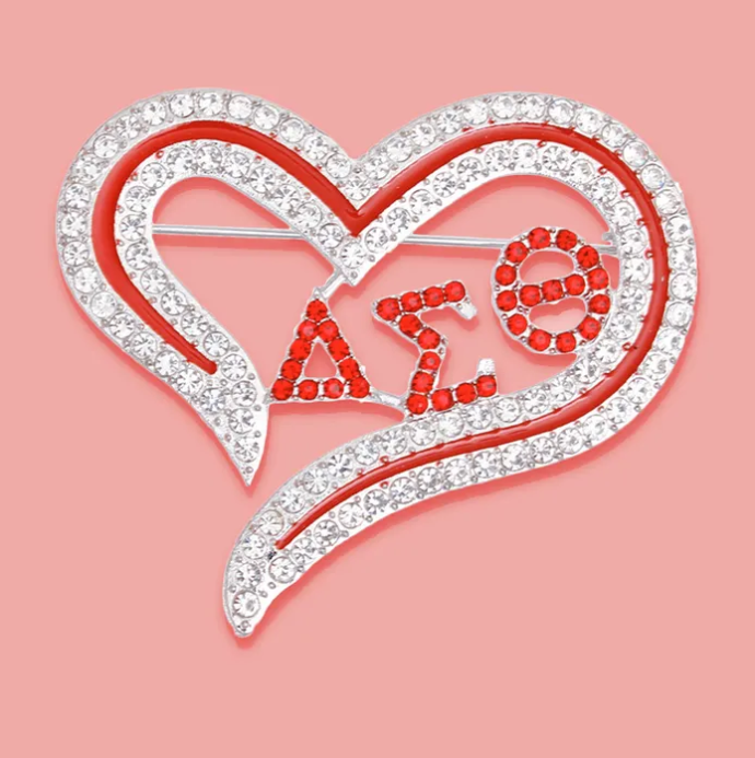 ΔΣΘ Heart Brooch
