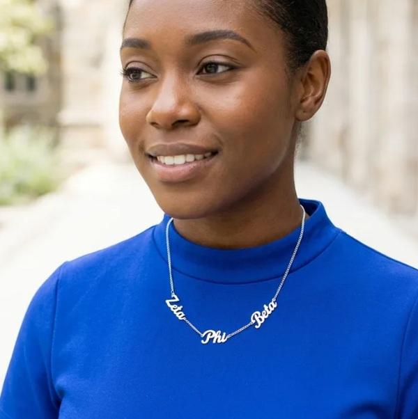 Zeta Phi Beta Silver Necklace