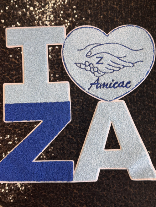 I Love Zeta Amicae Chenille Iron-On Patch