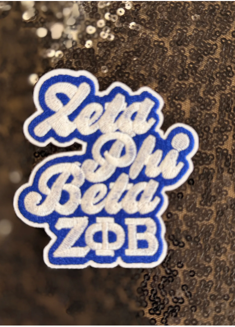 Zeta Phi Beta Script Chenille Iron-On Patch